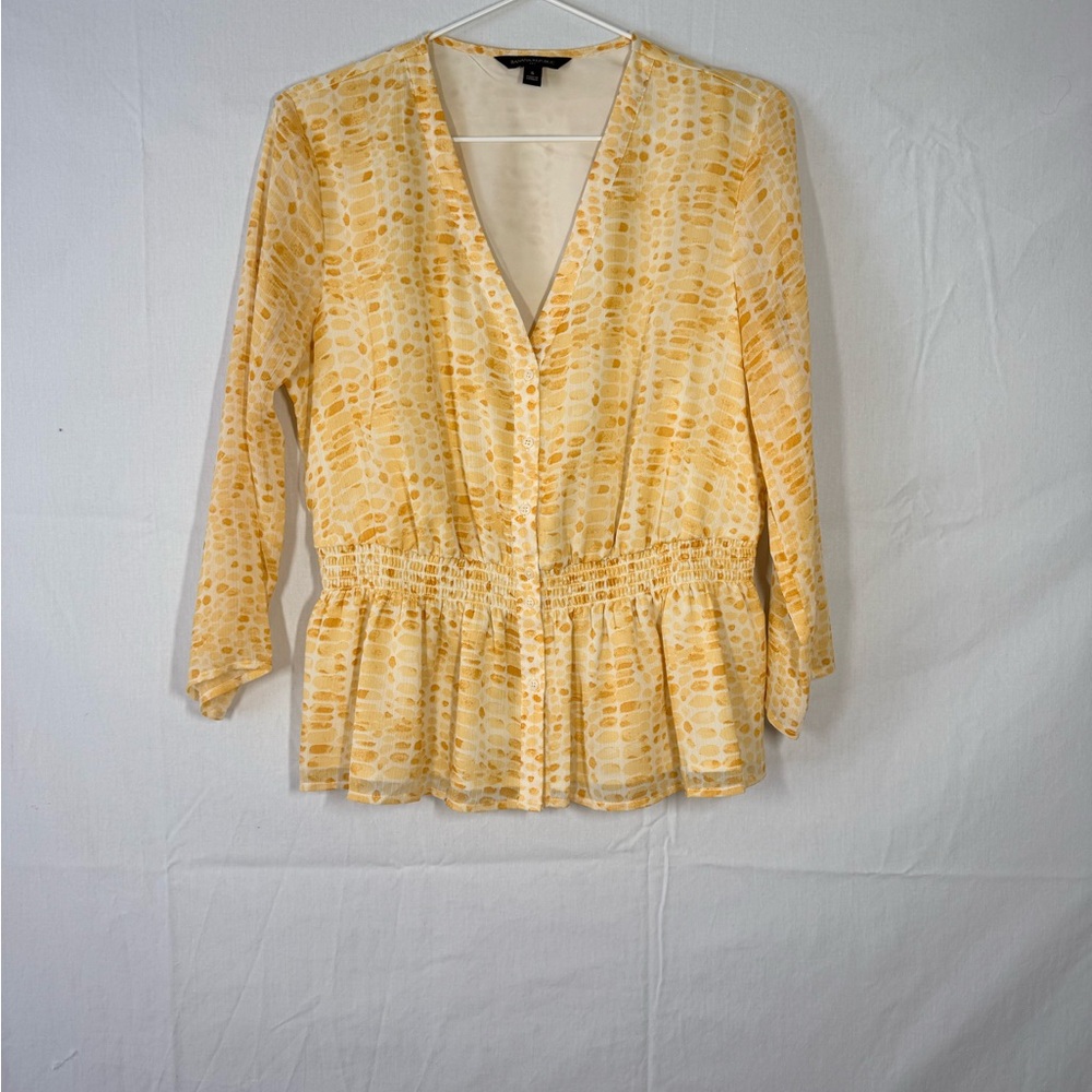 Banana Republic Yellow Patterned Blouse